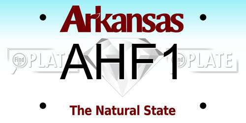 AHF1 Arkansas License Plate