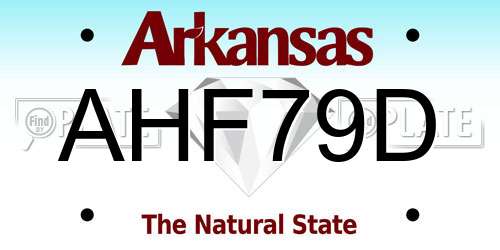 AHF79D Arkansas License Plate