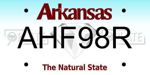 AHF98R Arkansas License Plate