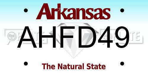 AHFD49 Arkansas License Plate