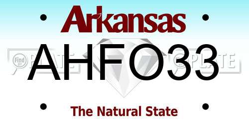 AHFO33 Arkansas License Plate
