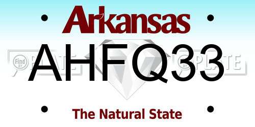 AHFQ33 Arkansas License Plate