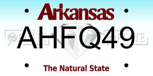 AHFQ49 Arkansas License Plate