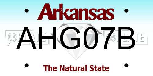 AHG07B Arkansas License Plate