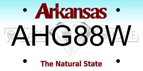 AHG88W Arkansas License Plate