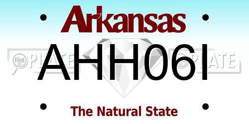 AHH06I Arkansas License Plate