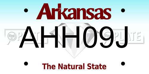 AHH09J Arkansas License Plate