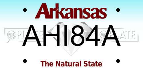 AHI84A Arkansas License Plate