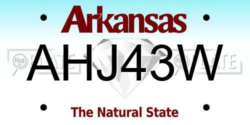 AHJ43W Arkansas License Plate