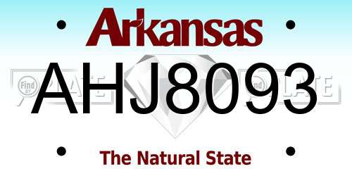 AHJ8093 Arkansas License Plate