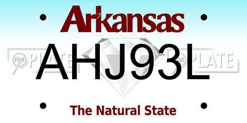 AHJ93L Arkansas License Plate