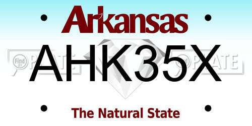 AHK35X Arkansas License Plate