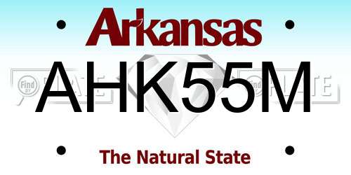 AHK55M Arkansas License Plate
