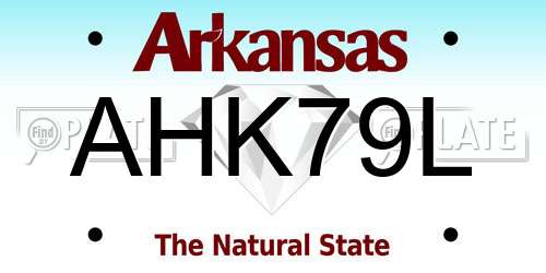 AHK79L Arkansas License Plate