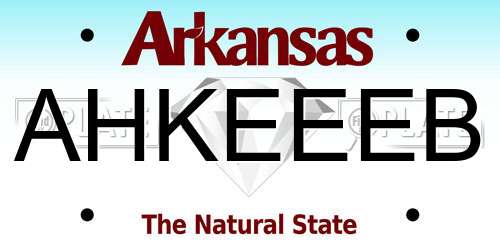 AHKEEEB Arkansas License Plate