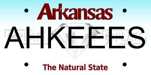 AHKEEES Arkansas License Plate