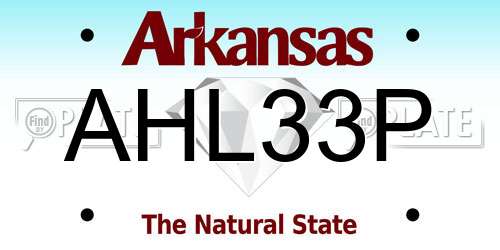 AHL33P Arkansas License Plate