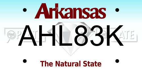 AHL83K Arkansas License Plate