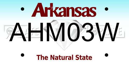 AHM03W Arkansas License Plate