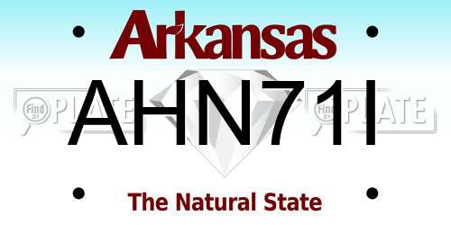 AHN71I Arkansas License Plate