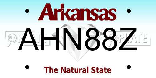 AHN88Z Arkansas License Plate
