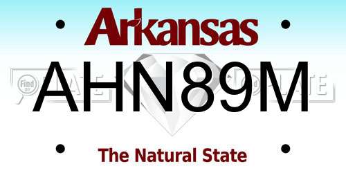 AHN89M Arkansas License Plate