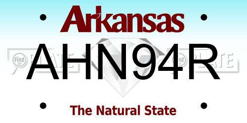 AHN94R Arkansas License Plate
