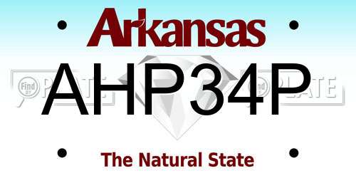 AHP34P Arkansas License Plate