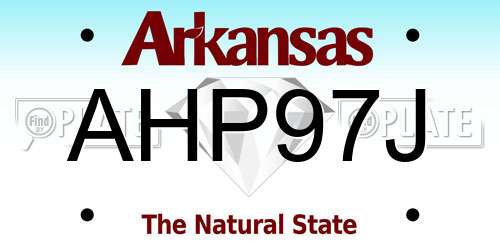 AHP97J Arkansas License Plate