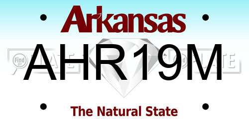 AHR19M Arkansas License Plate