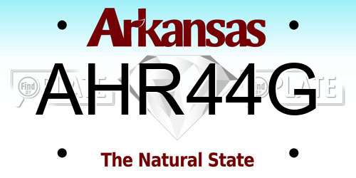 AHR44G Arkansas License Plate