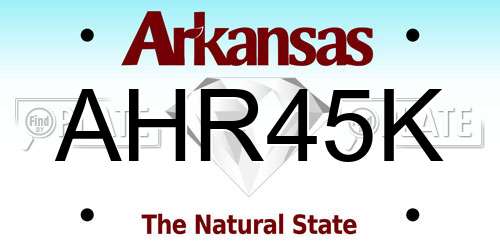 AHR45K Arkansas License Plate