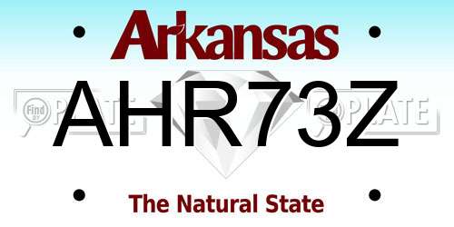 AHR73Z Arkansas License Plate