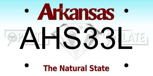 AHS33L Arkansas License Plate