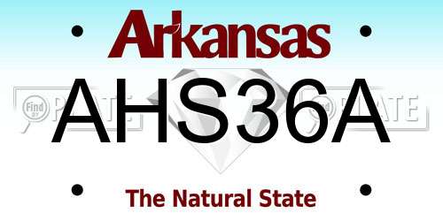 AHS36A Arkansas License Plate
