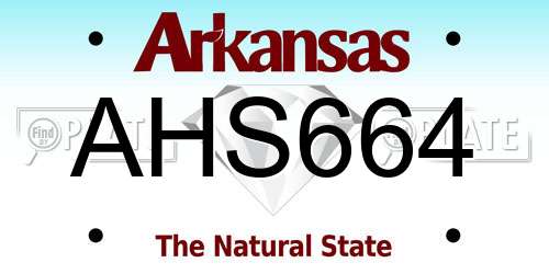 AHS664 Arkansas License Plate