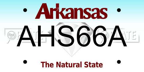 AHS66A Arkansas License Plate