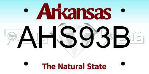 AHS93B Arkansas License Plate