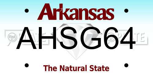 AHSG64 Arkansas License Plate