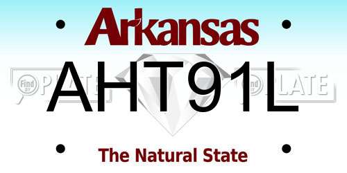 AHT91L Arkansas License Plate