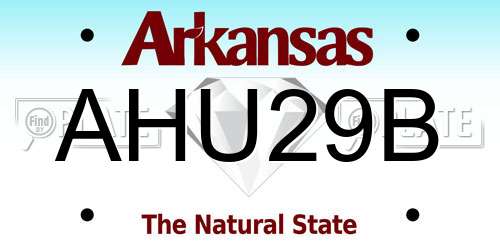 AHU29B Arkansas License Plate