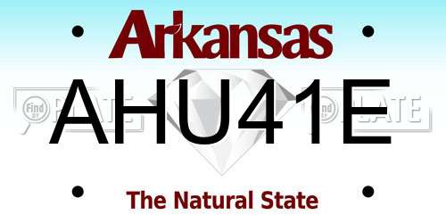 AHU41E Arkansas License Plate