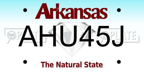 AHU45J Arkansas License Plate