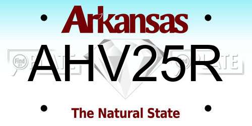 AHV25R Arkansas License Plate