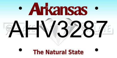 AHV3287 Arkansas License Plate