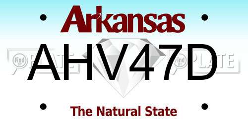 AHV47D Arkansas License Plate