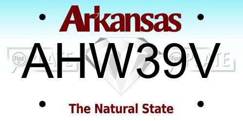 AHW39V Arkansas License Plate