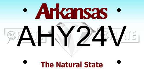 AHY24V Arkansas License Plate