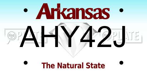 AHY42J Arkansas License Plate