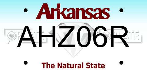 AHZ06R Arkansas License Plate